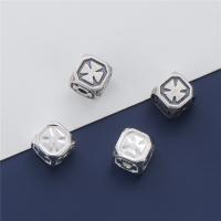 Sterling Silber Spacer Perlen, 925 Sterling Silber, Würfel, DIY, keine, 6.4mm, Bohrung:ca. 1.8mm, verkauft von PC
