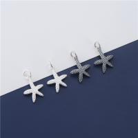 Sterling Silver Animal Pendants, 925 Sterling Silver, Starfish, DIY Approx 3.7mm 