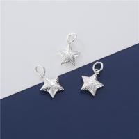 Sterling Silver Star Pendants, 925 Sterling Silver, DIY, silver color Approx 3.9mm 