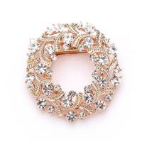 Scarf Buckle, Zinc Alloy, plated, for woman & with rhinestone 35mm 