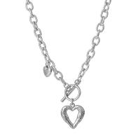 Stainless Steel Jewelry Necklace, 304 Stainless Steel, Heart, Unisex & hollow, original color Approx 50 cm 