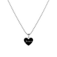 Stainless Steel Jewelry Necklace, 304 Stainless Steel, Heart, Unisex & ball chain & with letter pattern & enamel, original color Approx 60 cm 