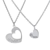 Stainless Steel Jewelry Necklace, 304 Stainless Steel, with 5cm extender chain, Heart, cross chain & with letter pattern & for woman Approx 60 cm 