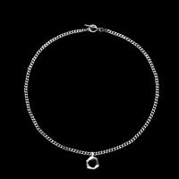 Titanium Steel Jewelry Necklace, with zinc alloy pendant, Hexagon, Twisted Piece Chain & Unisex & hollow, original color Approx 50 cm 