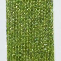 Jade Canada Bead, Square, polished & faceted, green Approx 14.96 Inch 