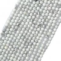 Single Gemstone Beads, Howlite, Round, polished white Approx 14.96 Inch 