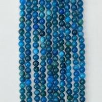 Apatit Perlen, Apatite, rund, poliert, verschiedene Größen vorhanden, blau, Länge:ca. 14.96 ZollInch, verkauft von Strang