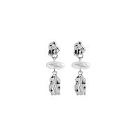 Plastic Pearl Zinc Alloy Earring, with Plastic Pearl, silver color plated, fashion jewelry & for woman 