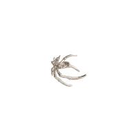 Boucle d'oreille de Clip en alliage de zinc, araignée, Placage de couleur argentée, bijoux de mode & pour femme Vendu par PC