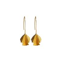 Zinc Alloy Drop Earring, Ginkgo Leaf, gold color plated, fashion jewelry & for woman 
