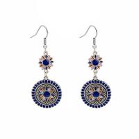 Enamel Zinc Alloy Drop Earring, silver color plated, fashion jewelry & for woman 