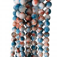 Pale Brown Jade Beads, Round, stoving varnish, DIY mixed colors Approx 40 cm 