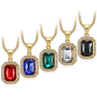 Titanium Steel Jewelry Necklace, fashion jewelry & for woman & with rhinestone Approx 23.62 Inch 