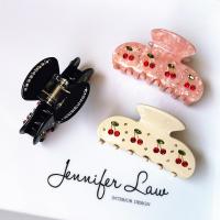 Hair Claw Clips, Acetate, fashion jewelry & for woman & with rhinestone 77mm 