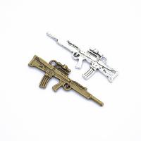 Zinklegierung Pistole Anhänger, plattiert, DIY, keine, 45x18mm, Bohrung:ca. 2mm, 1000PCs/Menge, verkauft von Menge