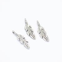 Zinc Alloy Feather Pendants, antique silver color plated, DIY Approx 1.5mm 