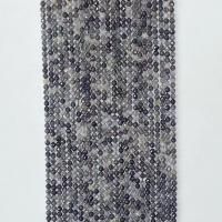 Rutilquarz Perlen, Schwarzer Rutilquarz, rund, natürlich, verschiedene Größen vorhanden & facettierte, weiß und schwarz, Länge:ca. 14.96 ZollInch, verkauft von Strang