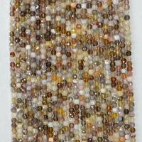 Natürliche Botswana Achat Perlen, Quadrat, verschiedene Größen vorhanden & facettierte, gemischte Farben, 4x4mm, Länge:ca. 14.96 ZollInch, verkauft von Strang