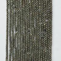 Pirita oro perlas, Pirita de Oro, Esférico, natural, facetas, Negro, 2x4mm, longitud:aproximado 14.96 Inch, Vendido por Sarta