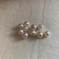 Half Drilled Cultured Freshwater Pearl Beads, DIY & half-drilled, white, 6.5-7.5mm 