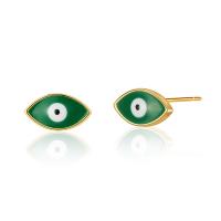 Böser Blick Ohrringe, Messing, blöser Blick, 18 K vergoldet, Modeschmuck & für Frau & Emaille, keine, 5mm, verkauft von Paar