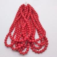 Gefärbte Jade Perlen, Mashan Jade, rund, poliert, DIY & verschiedene Größen vorhanden, rot, Länge:ca. 40 cm, verkauft von Strang
