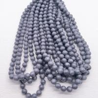 Gefärbte Jade Perlen, Mashan Jade, rund, poliert, DIY & verschiedene Größen vorhanden, grau, Länge:ca. 40 cm, verkauft von Strang