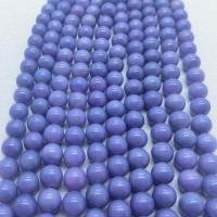 Gefärbte Jade Perlen, Mashan Jade, rund, poliert, DIY & verschiedene Größen vorhanden, violett, Länge:ca. 40 cm, verkauft von Strang