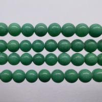 Cuentas de jade teñidos, mashan Jade, Esférico, pulido, Bricolaje & diverso tamaño para la opción, verde, longitud:aproximado 40 cm, Vendido por Sarta