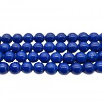 Gefärbte Jade Perlen, Mashan Jade, rund, poliert, DIY & verschiedene Größen vorhanden, blau, Länge:ca. 40 cm, verkauft von Strang