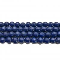 Gefärbte Jade Perlen, Mashan Jade, rund, poliert, DIY & verschiedene Größen vorhanden, tiefblau, Länge:ca. 40 cm, verkauft von Strang