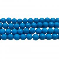 Gefärbte Jade Perlen, Mashan Jade, rund, poliert, DIY & verschiedene Größen vorhanden, blau, Länge:ca. 40 cm, verkauft von Strang