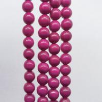 Dyed Jade Beads, Mashan Jade, Round, polished, DIY rose carmine Approx 40 cm 