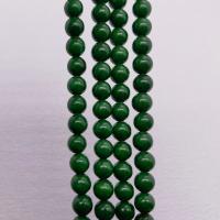 Cuentas de jade teñidos, mashan Jade, Esférico, pulido, Bricolaje & diverso tamaño para la opción, verde, longitud:aproximado 40 cm, Vendido por Sarta