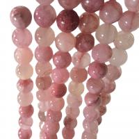 Afghanistan Jade Perle, rund, Einbrennlack, DIY & verschiedene Größen vorhanden, Rosa, Länge:ca. 40 cm, verkauft von Strang