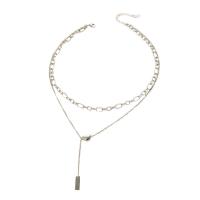 Fashion Multi Layer Necklace, 304 Stainless Steel, with 5cm extender chain, Double Layer & for woman, original color Approx 36 cm, Approx 45 cm 