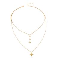 Fashion Multi Layer Necklace, 304 Stainless Steel, with 5cm extender chain, Vacuum Ion Plating, Double Layer & for woman, golden Approx 36 cm, Approx 45 cm 