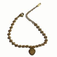 Stainless Steel Chain Bracelets, 304 Stainless Steel, with 1.97Inch extender chain, Heart, Vacuum Ion Plating, Unisex, golden Approx 7.5 Inch 