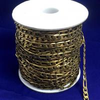Латунная подгубная цепочка, Латунь, плакирован золотом, DIY, Золотой, 4.5mm, продается м