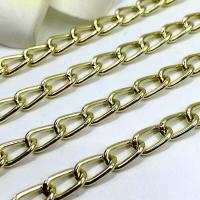 Brass Oval Chain, with Aluminium Oxide Al2O3, DIY & twist oval chain, golden, 5.5mm 