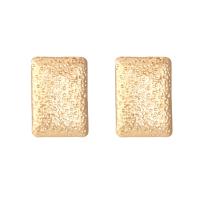 Zinc Alloy Stud Earring, Rectangle, gold color plated, fashion jewelry & for woman, golden 