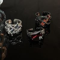 Цирконий Micro Pave Латунь палец кольцо, Другое покрытие, регулируемый & инкрустированное микро кубического циркония & Женский, Много цветов для выбора, размер:6-8, продается PC