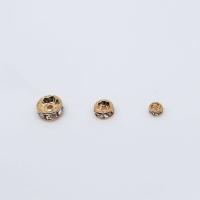 Brass Spacer Beads, 14K gold plated, DIY & micro pave cubic zirconia 