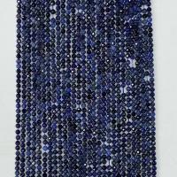 Einzelne Edelstein Perlen, Naturstein, rund, natürlich, verschiedene Größen vorhanden & facettierte, blau, Länge:ca. 14.96 ZollInch, verkauft von Strang