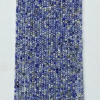 Blue Spot Beads, Round, natural & faceted, blue Approx 14.96 Inch 
