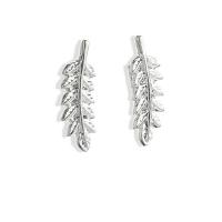 Zinc Alloy Stud Earring, Leaf, silver color plated, fashion jewelry & for woman 