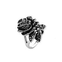 Горный хрусталь сплава цинка палец кольцо, цинковый сплав, плакирован серебром, ювелирные изделия моды & разный размер для выбора & Женский & со стразами, 2.1*2.6cm, продается PC