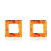 Acrylic Stud Earring, Square, for woman & hollow 