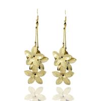Zinc Alloy Drop Earring, Flower, plated, for woman & frosted 