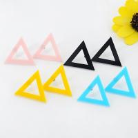 Acrylic Stud Earring, Triangle, for woman & hollow 34mm 